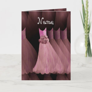 Invitación Dama de honor nombre personalizado - vestidos ROSA