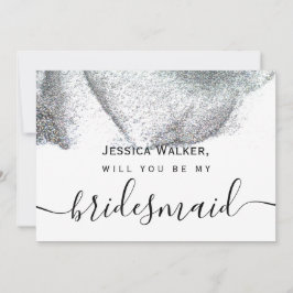 Invitación Dama de honor Simple Glitter Estético Elegante