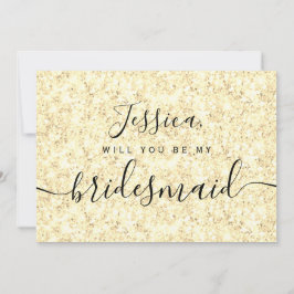 Invitación Dama de honor Simple Glitter Estético Elegante