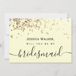 Invitación Dama de honor Simple Glitter Estético Elegante
