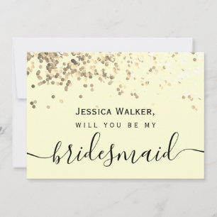 Invitación Dama de honor Simple Glitter Estético Elegante