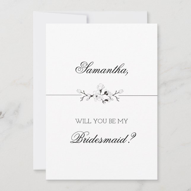 Invitación Dama de honor sofisticada (Anverso)