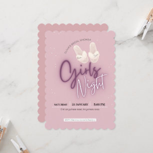 Invitación Dama de novia rosa Rubor, noche de cine