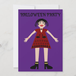 Invitación Dama de vampiros gótica de Halloween