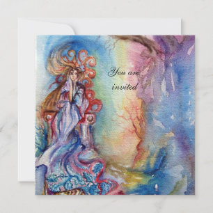 Invitación DAMA DEL LAGO 1, rosa brillante azul brillante