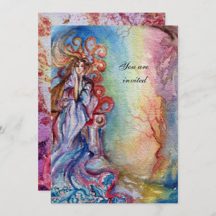 Invitación DAMA DEL LAGO 1, rosa brillante azul brillante