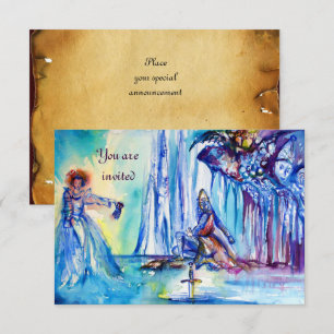 Invitación DAMA DEL LAGO EXCALIBUR Magia y Misterio Pergamino