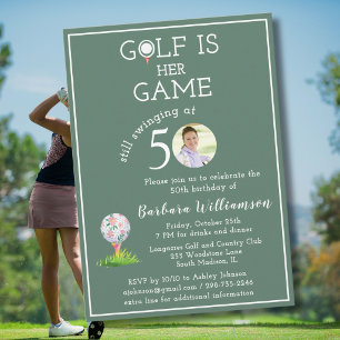 Invitación *Dama elegante foto de golf Fiesta de cumpleaños 5