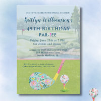 * Dama golfista personalizada fiesta de cumpleaños