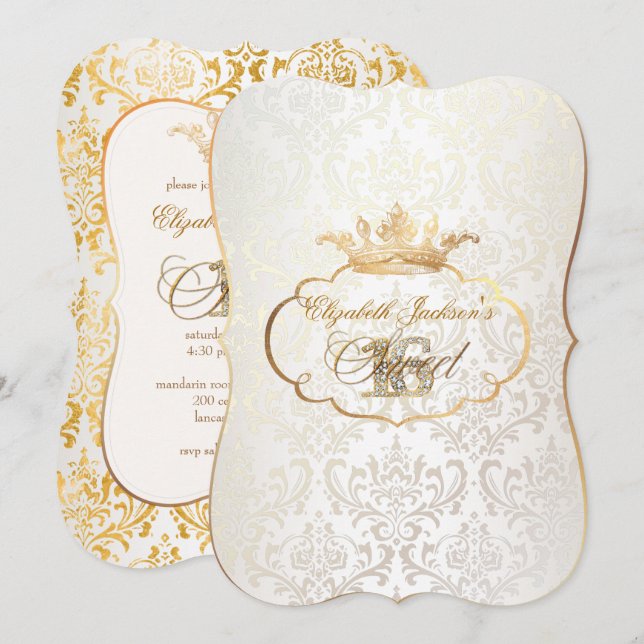 Invitación Dama PixDezines Sweet 16/princess/rossi (Anverso / Reverso)