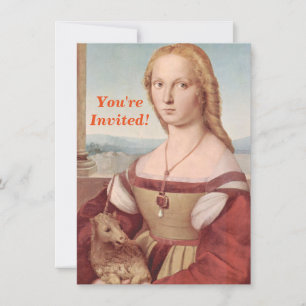 Invitación Dama y el unicornio arte clásico de Raphael