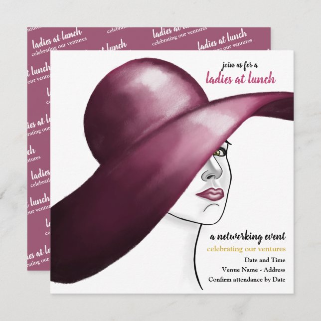 Invitación Damas a la hora del almuerzo - Un asunto de Moda e (Anverso / Reverso)