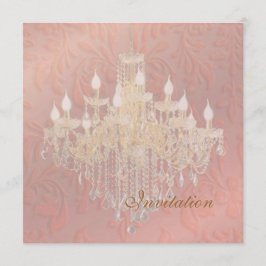 Invitación Damas barrocas color rosa champagne candelabro pix