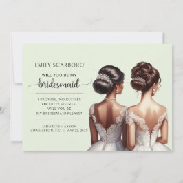 Invitación Damas de Honor Afroamericanas Propuesta de Acompañ
