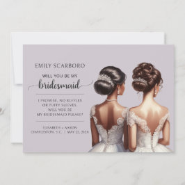 Invitación Damas de honor afroamericanas propuesta de decir s