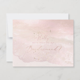 Invitación Damas de honor costeras con acuarela rosada de Pix