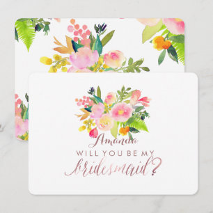 Invitación Damas de Honor/PixDezines/Floral/Acuarela/Primaver