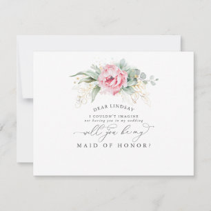 Invitación Damas de Honor Propuesta Verde Hojas Suculentas