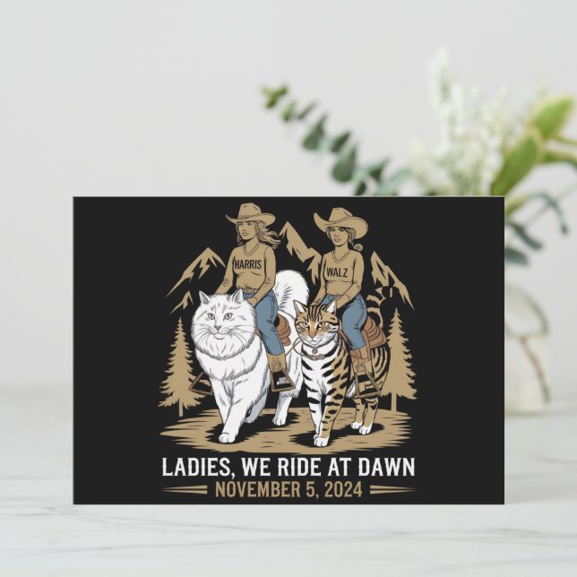 Invitación Damas: Viajamos Al Amanecer, Kamala Harris Walz (Anverso de pie)