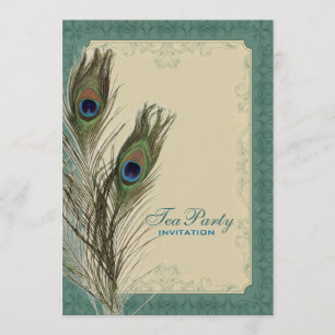 Invitación damascal boda de pavo real Bridal Shower Tea Fiest