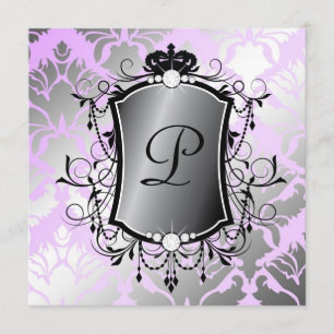 Invitación Damasco 40 fabulosos de la lila del La del La de