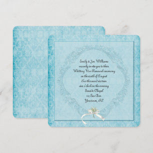 Invitación Damasco Acuático Vintage