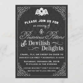 Invitación Damasco de abetos negro y blanco