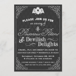 Invitación Damasco de abetos negro y blanco