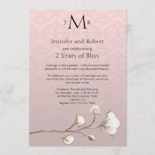 Invitación Damasco de algodón 2º Aniversario de bodas