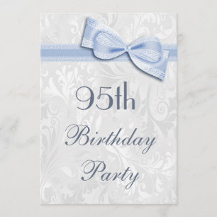 Invitación Damasco de cumpleaños 95 y Faux Bow