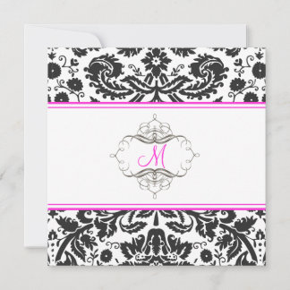 Invitación damasco de encaje barroco/invitaciones rosadas cal