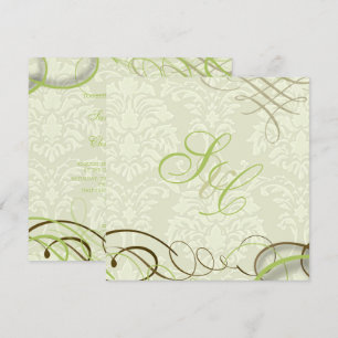 Invitación Damasco de marfil, estallidos+remolinos