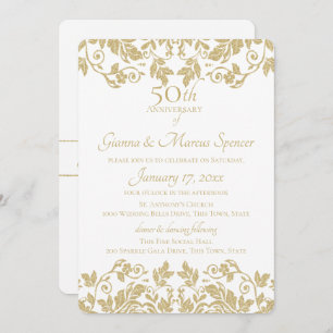 Invitación Damasco de oro 50 años