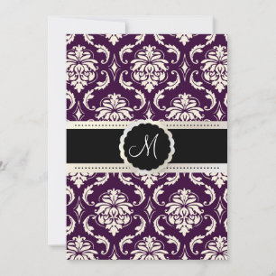Invitación Damasco de Vendome PixDezines / Pluma + Crema 5x7