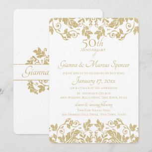 Invitación Damasco Dorado 50 Aniversario