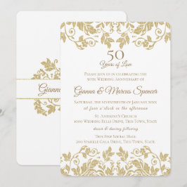 Invitación Damasco Dorado 50 Aniversario