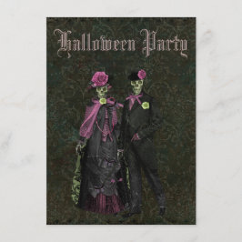 Invitación Damasco elegante lamentable Halloween de los