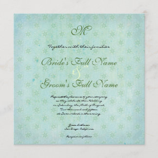 Invitación Damasco floral moderno del remolino de los pájaros