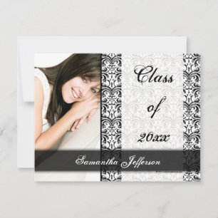 Invitación Damasco formal blanco