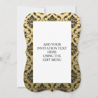 Invitación Damasco Gold y Black Classic