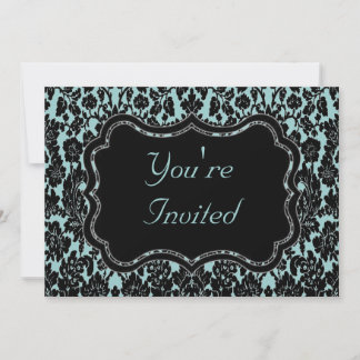 Invitación Damasco negro y acuático