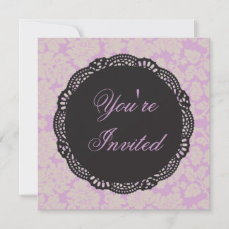 Invitación Damasco negro y lilac