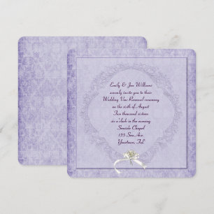 Invitación Damasco púrpura de vintage