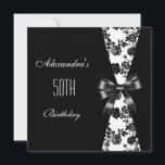 Invitación Damask Black White 50th Birthday Invitation Floral<br><div class="desc">Damask Black White 50th Birthday Invitación Floral Cumpleaños Elegante Clásico Todas las Ocasiones Fiesta cumpleaños invita Plantilla</div>