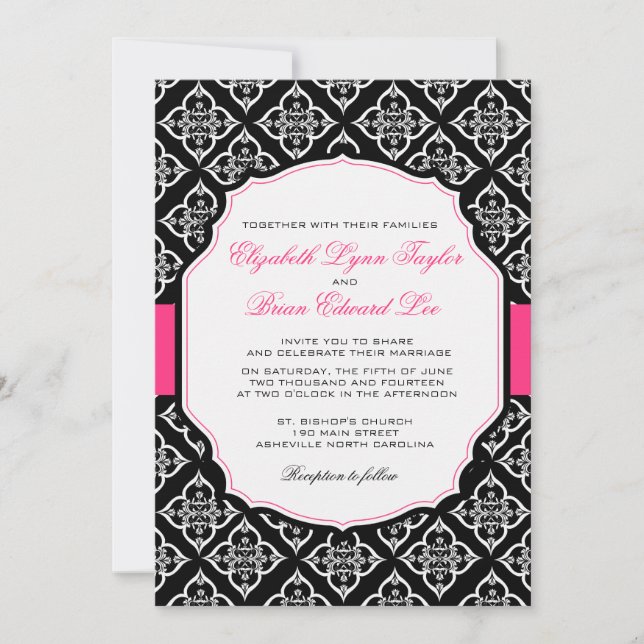 Invitación Damask Dreams -invitaciones de boda (Anverso)