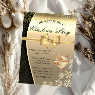 Invitación Damask Gingerbread Fiesta de Navidades corporativo