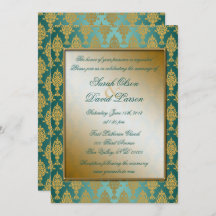 Damask Gold sobre Verde azulado