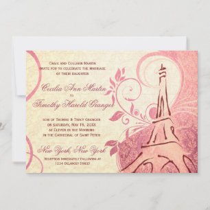 Invitación Damask Parisienne - Honeysuckle & Ivory Boda