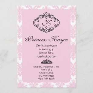 Invitación Damask Princesa Rosa