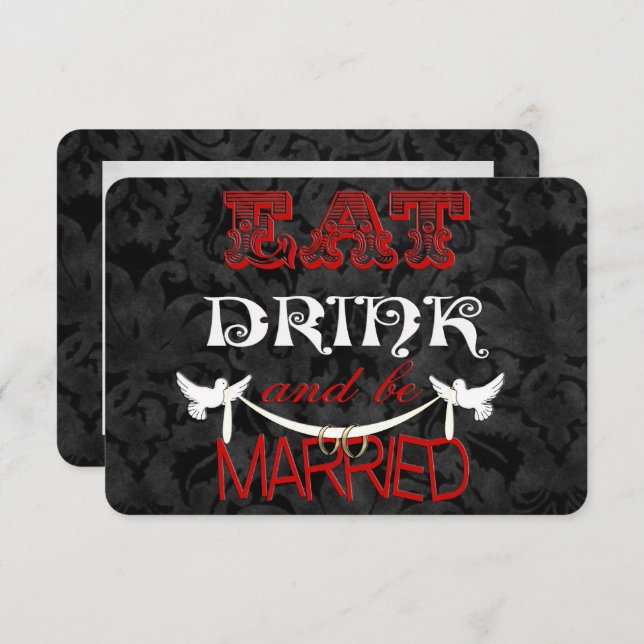 Invitación Damask Wedding RSVP (Anverso / Reverso)